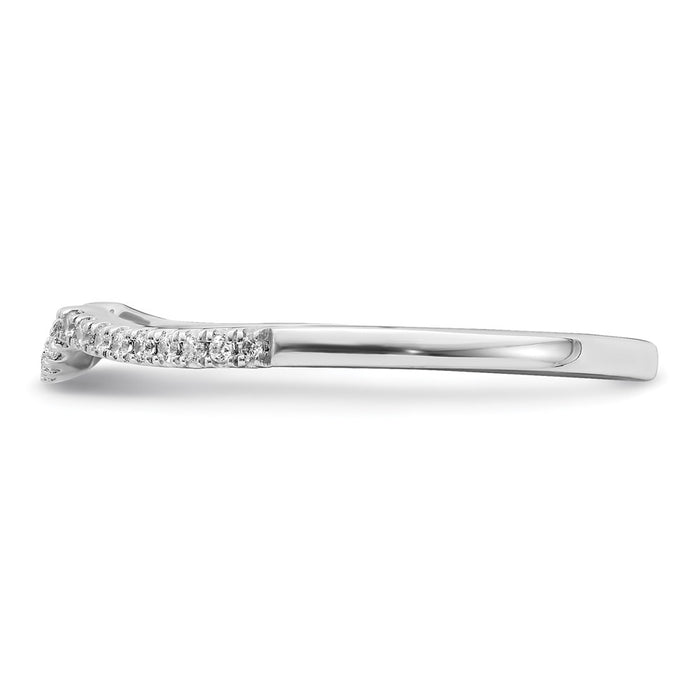 Buy Stylish 14K White Gold Contoured Wedding Band with 1/15 Carat Diamonds-3