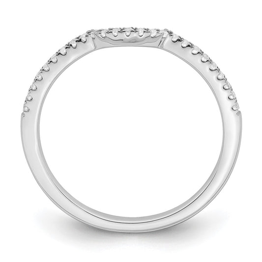 Designer 14K White Gold Contoured Wedding Band with 1/8 Carat Diamond Accent