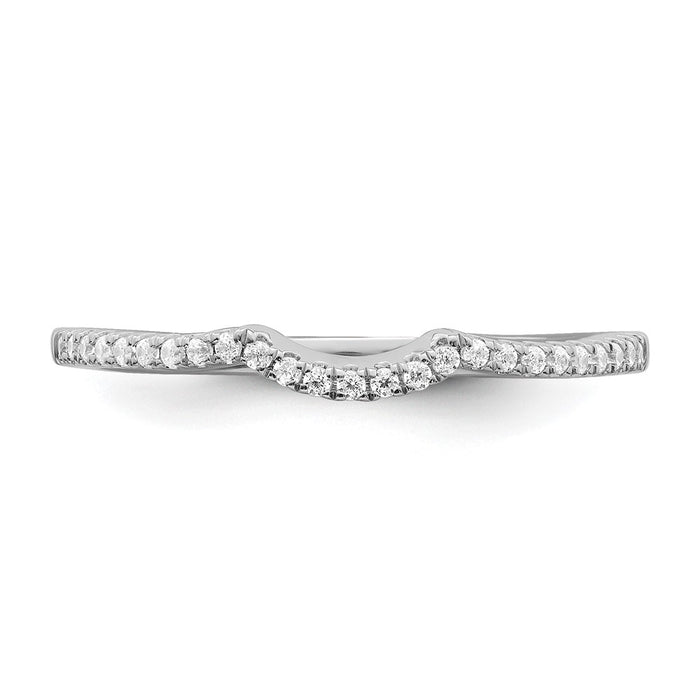 Designer 14K White Gold Contoured Wedding Band with 1/8 Carat Diamond Accent-4