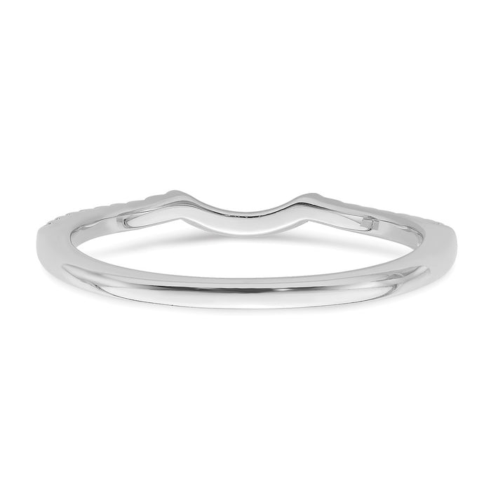 Designer 14K White Gold Contoured Wedding Band with 1/8 Carat Diamond Accent-5