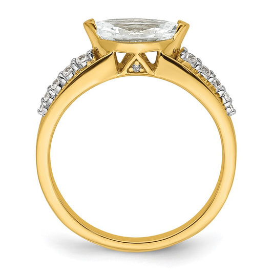 Exclusive 14K East West Semi-Mount Engagement Ring with 1/8 Carat Diamonds