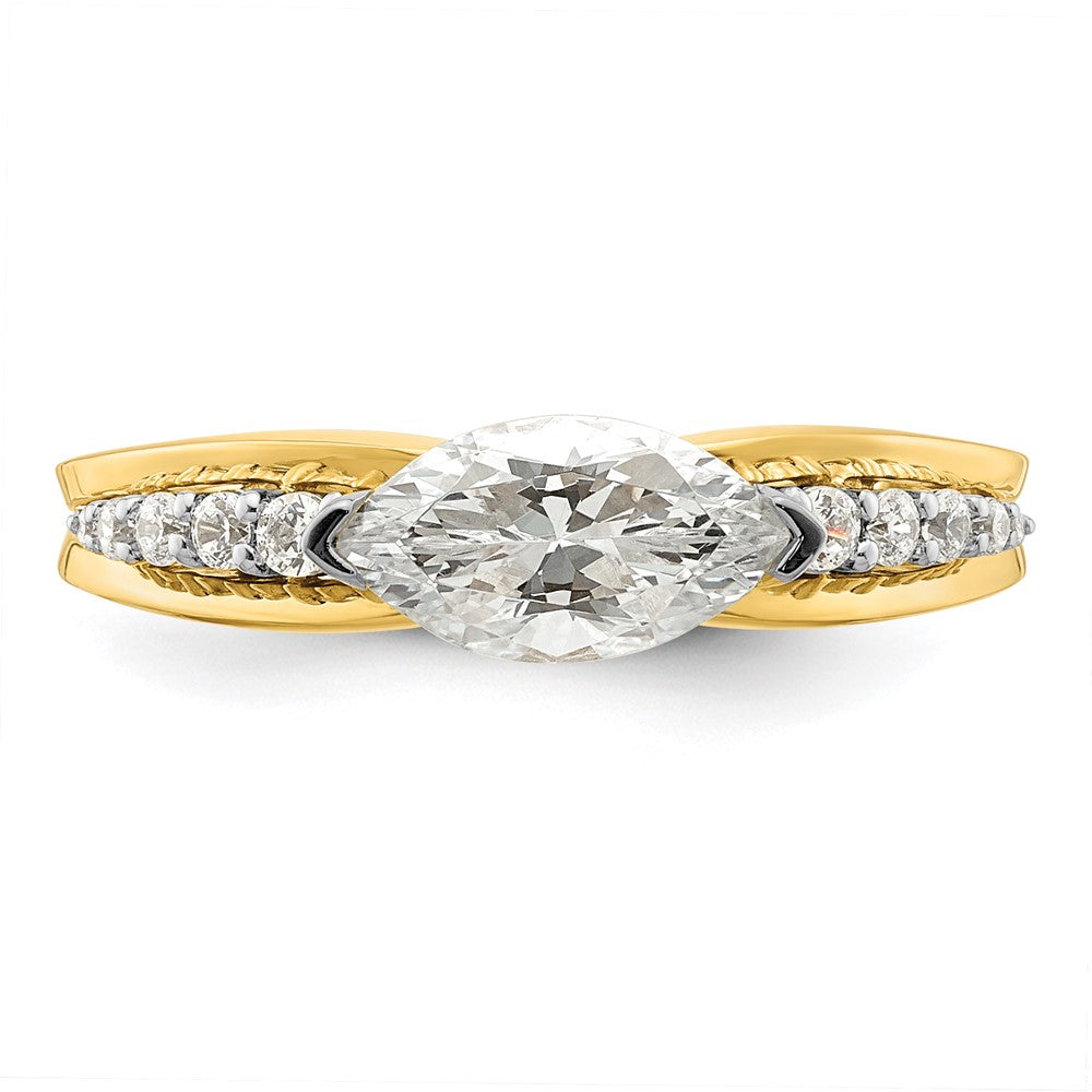 Exclusive 14K East West Semi-Mount Engagement Ring with 1/8 Carat Diamonds