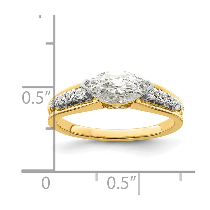 Exclusive 14K East West Semi-Mount Engagement Ring with 1/8 Carat Diamonds-8