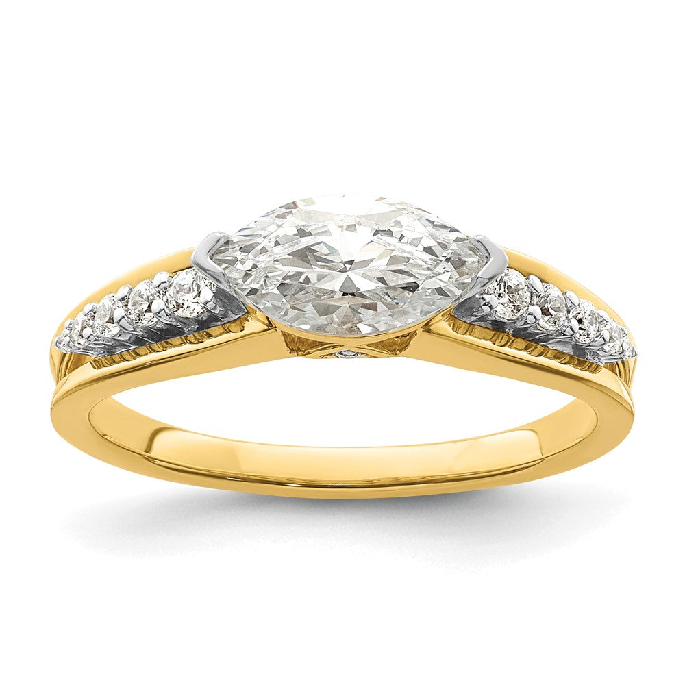 Exclusive 14K East West Semi-Mount Engagement Ring with 1/8 Carat Diamonds