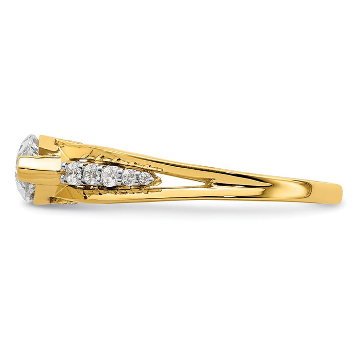 High-Quality 14K East West Marquise Engagement Ring - 1 Carat, Stylish Accents-3