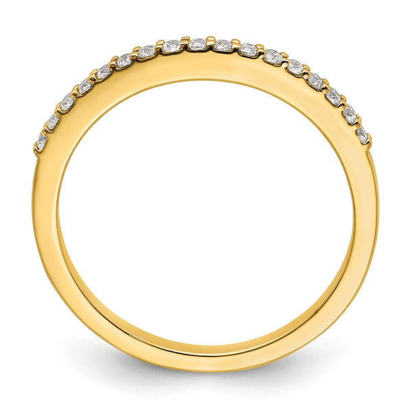 14K Gold Contoured Wedding Band with 1/6 Carat Diamonds