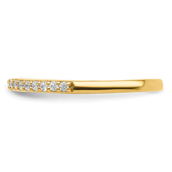 Buy Stylish 14K Gold Contoured Wedding Band with 1/6 Carat Diamonds - Luxury Value-3