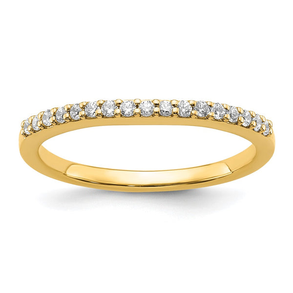 14K Gold Contoured Wedding Band with 1/6 Carat Diamonds