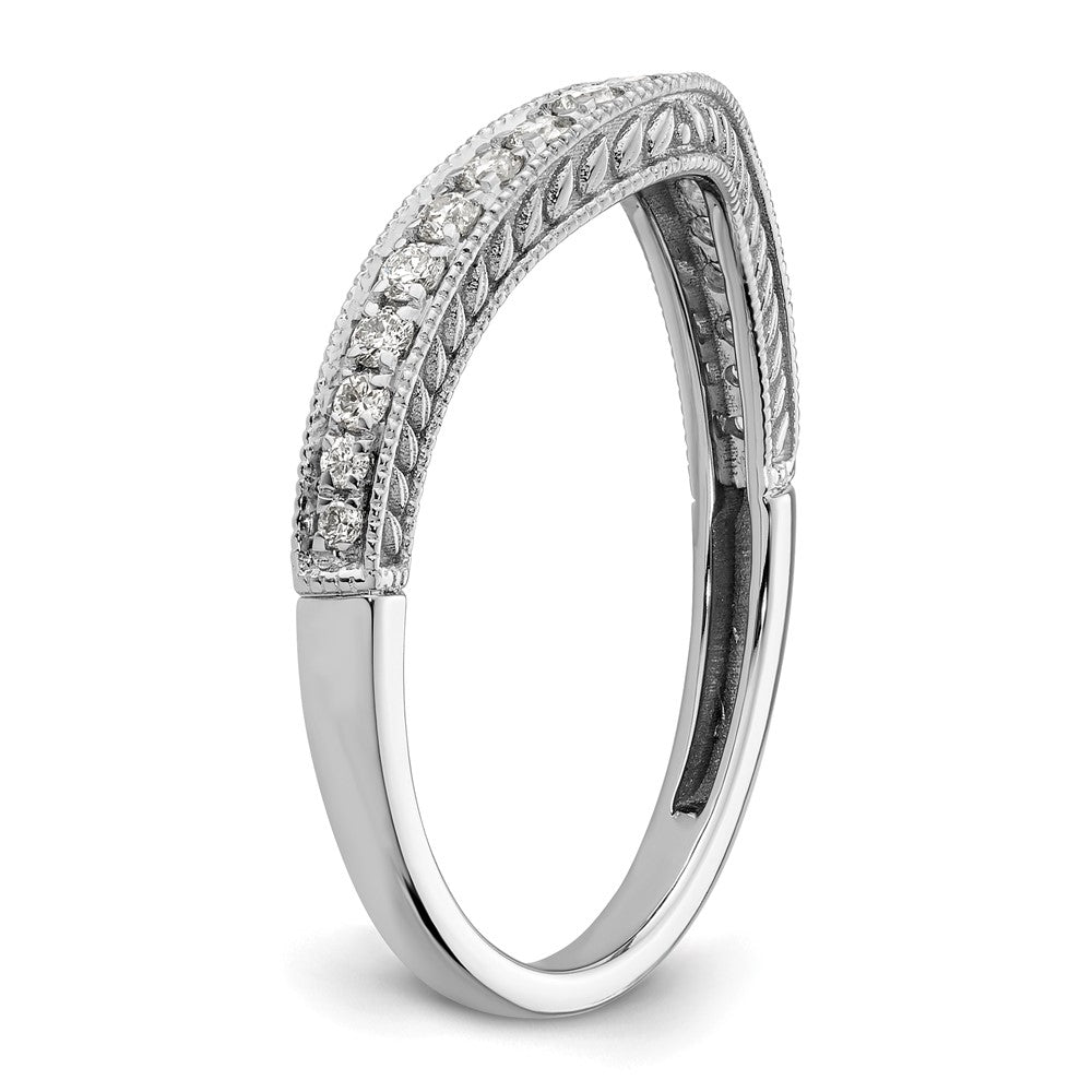 Buy Exclusive 14K White Gold 1/4 Carat Diamond Contoured Wedding Band - Luxury Value