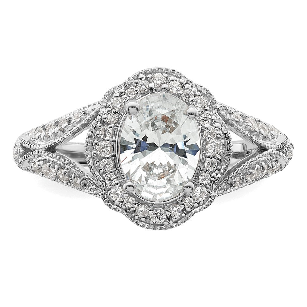 Buy Stylish 14K White Gold Vintage Halo Semi-Mount Ring with 1ct Diamond