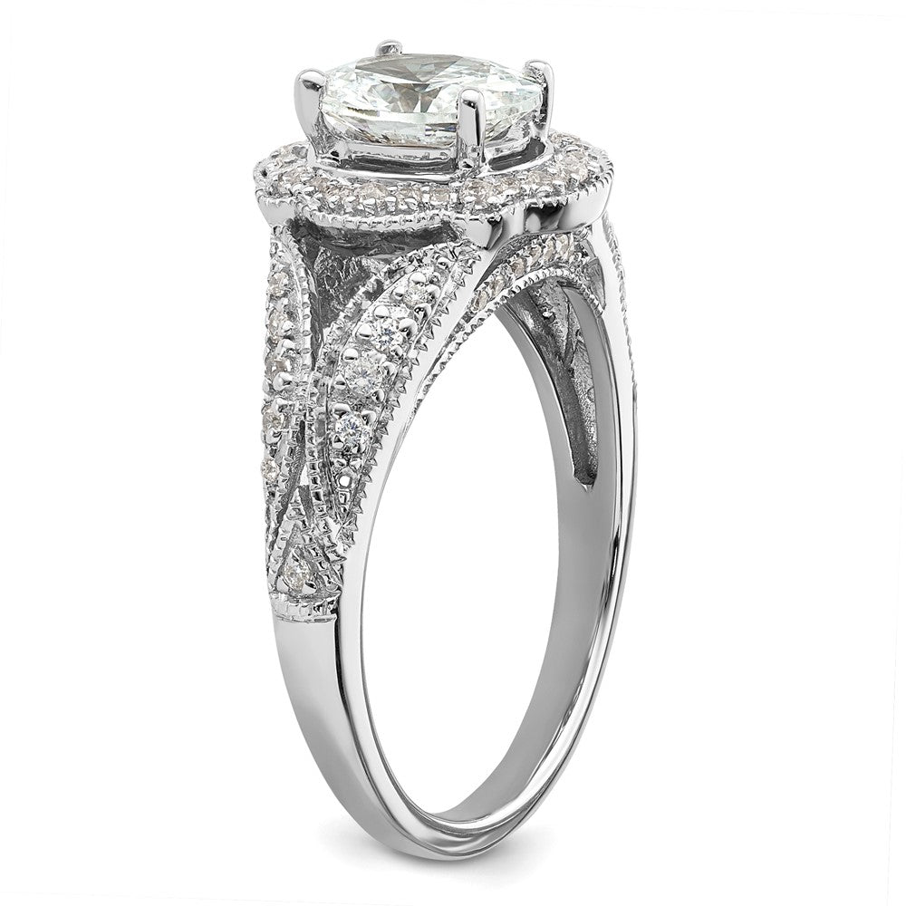 Buy Stylish 14K White Gold Vintage Halo Semi-Mount Ring with 1ct Diamond