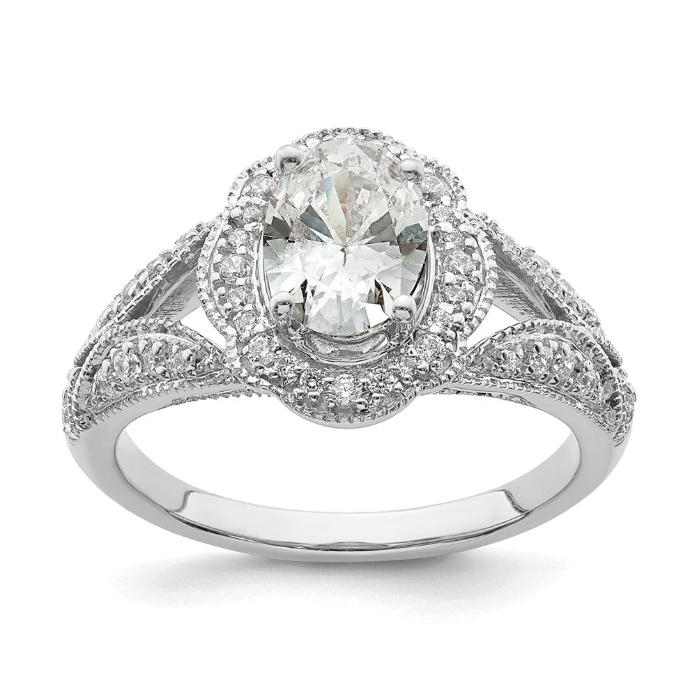 Buy Stylish 14K White Gold Vintage Halo Semi-Mount Ring with 1ct Diamond
