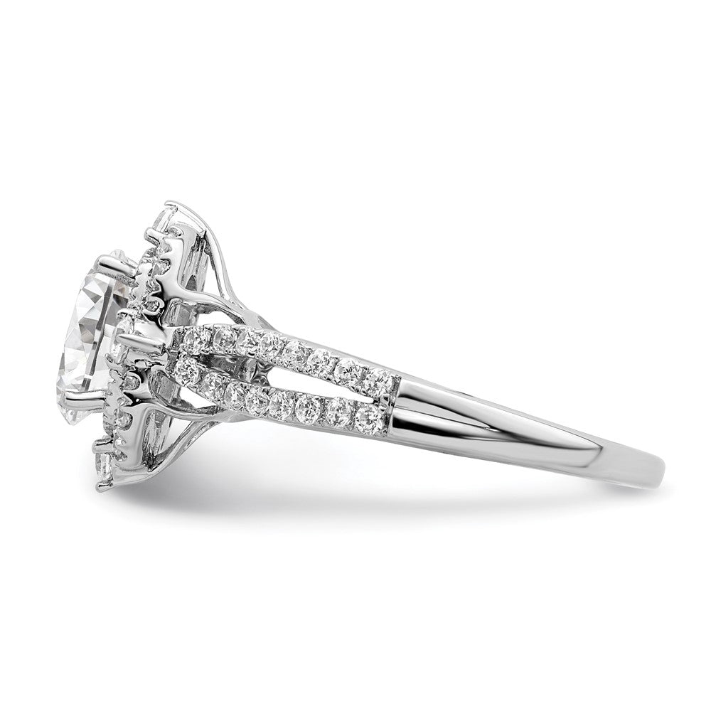 Exclusive 14K White Gold Vintage Halo Engagement Ring, 1 Carat Oval Center, Stylish Design