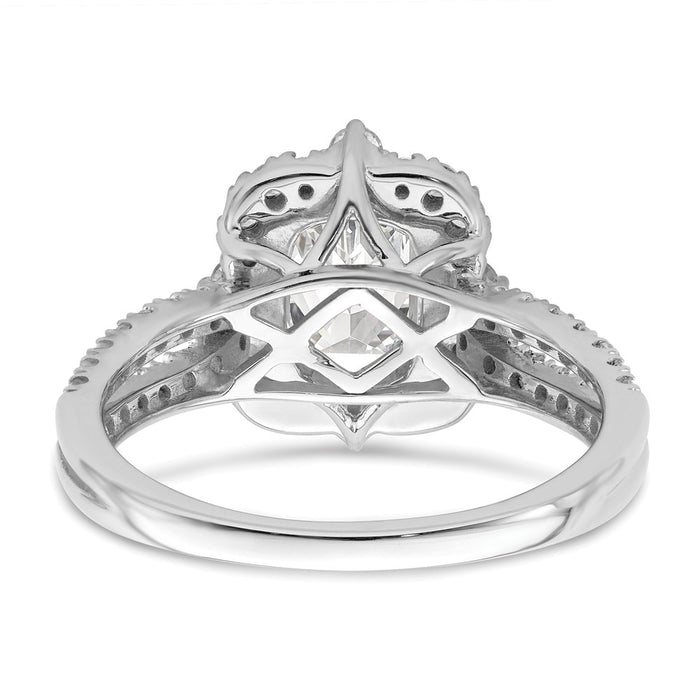Buy Exclusive 14K White Gold Vintage Halo Engagement Ring for 1 Carat Emerald-Cut-5