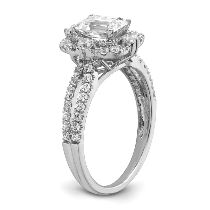 Buy Exclusive 14K White Gold Vintage Halo Engagement Ring for 1 Carat Emerald-Cut-6