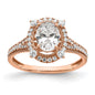 Buy 14K Rose Gold Vintage Halo Engagement Ring for 1 Carat Oval Center - Luxury Design with 3/8 Carat Diamonds-1