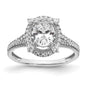 Exclusive 14K White Gold Vintage 1ct Oval Halo Diamond Engagement Ring-1
