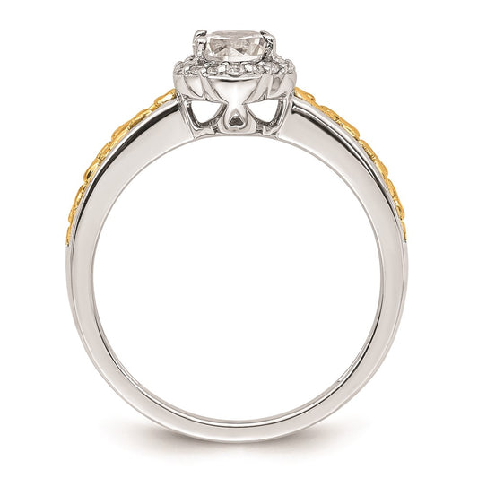 Buy Stylish 14K Two-Tone Vintage Oval Halo Engagement Ring - Affordable Value