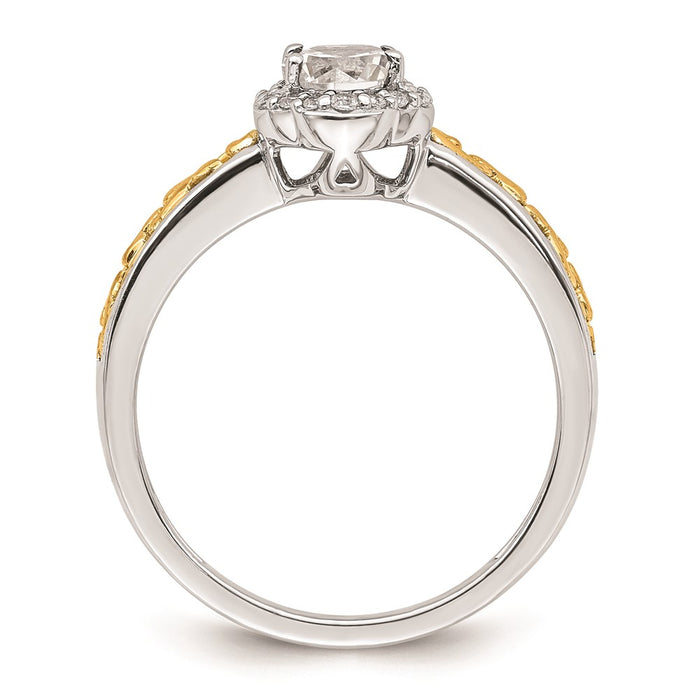 Buy Stylish 14K Two-Tone Vintage Oval Halo Engagement Ring - Affordable Value-2