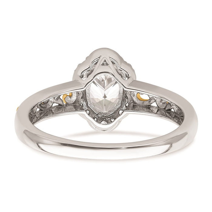 Buy Stylish 14K Two-Tone Vintage Oval Halo Engagement Ring - Affordable Value-5