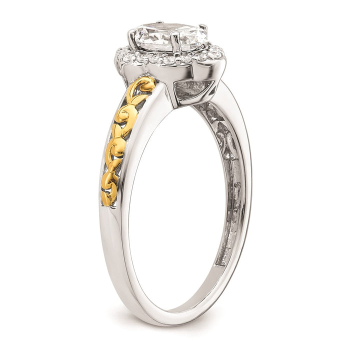 Buy Stylish 14K Two-Tone Vintage Oval Halo Engagement Ring - Affordable Value-6