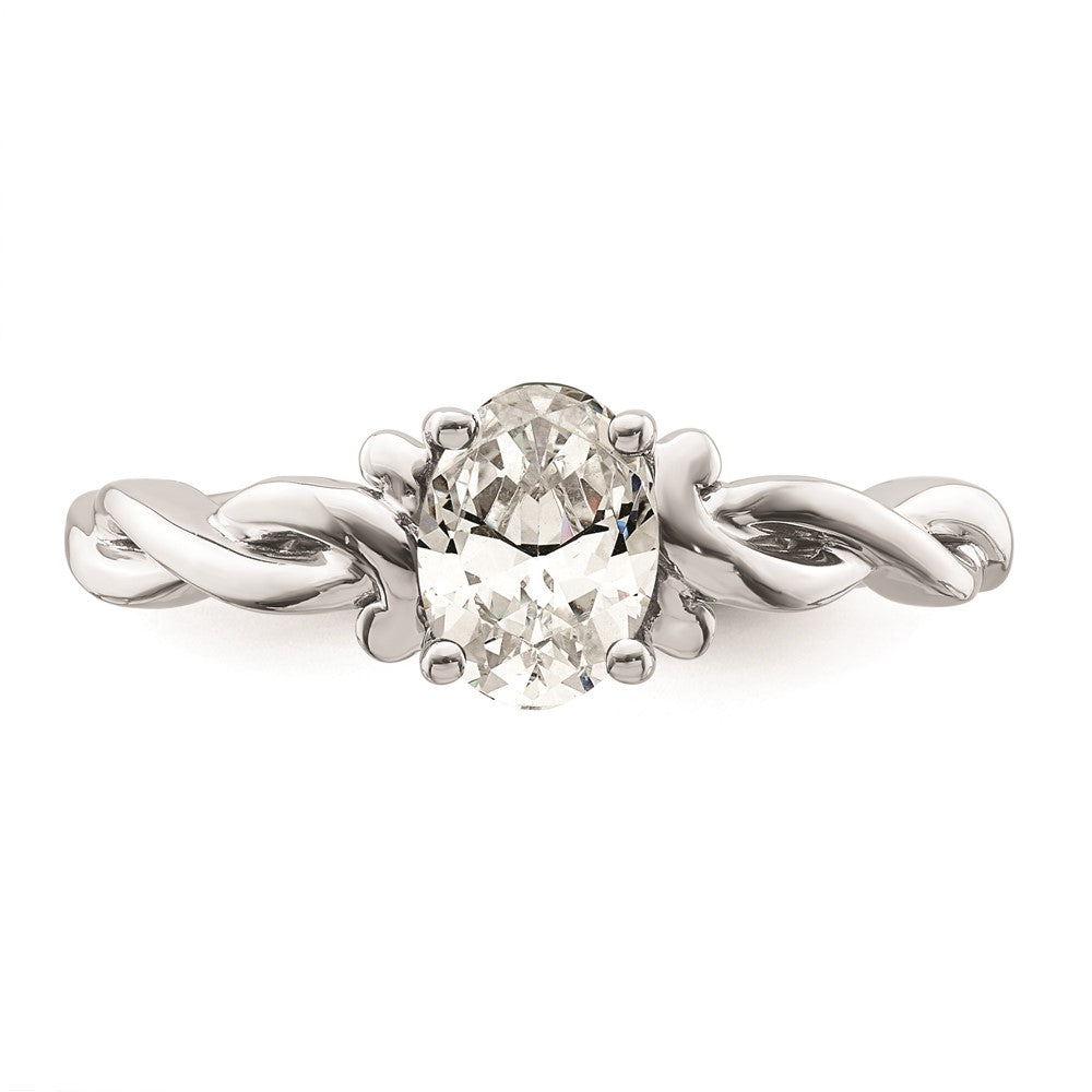 Buy 14K White Gold Twisted Band Oval Engagement Ring - Stylish Design, Value!