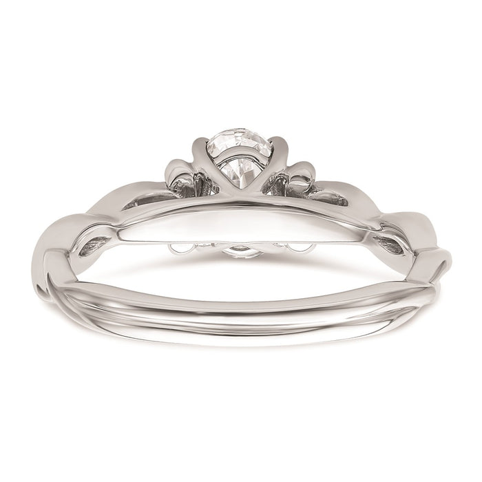 Buy 14K White Gold Twisted Band Oval Engagement Ring - Stylish Design, Value!-5