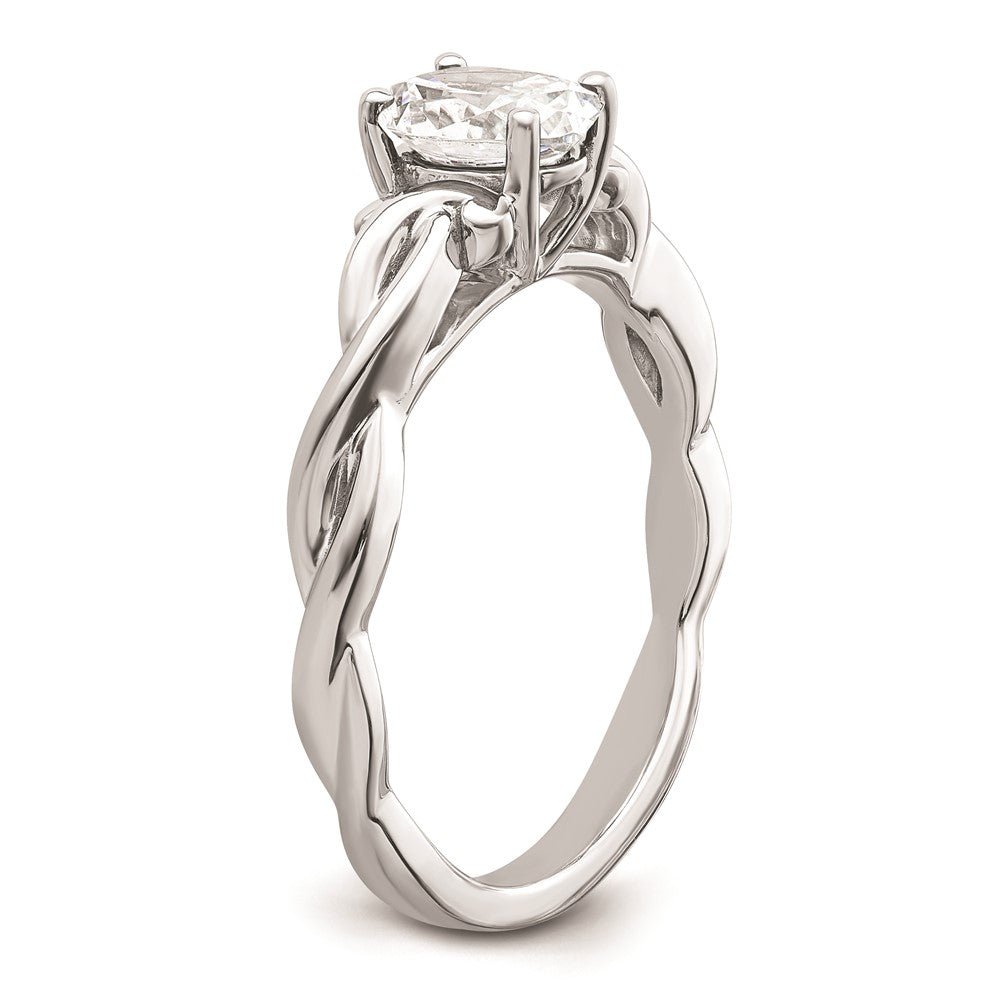 Buy 14K White Gold Twisted Band Oval Engagement Ring - Stylish Design, Value!