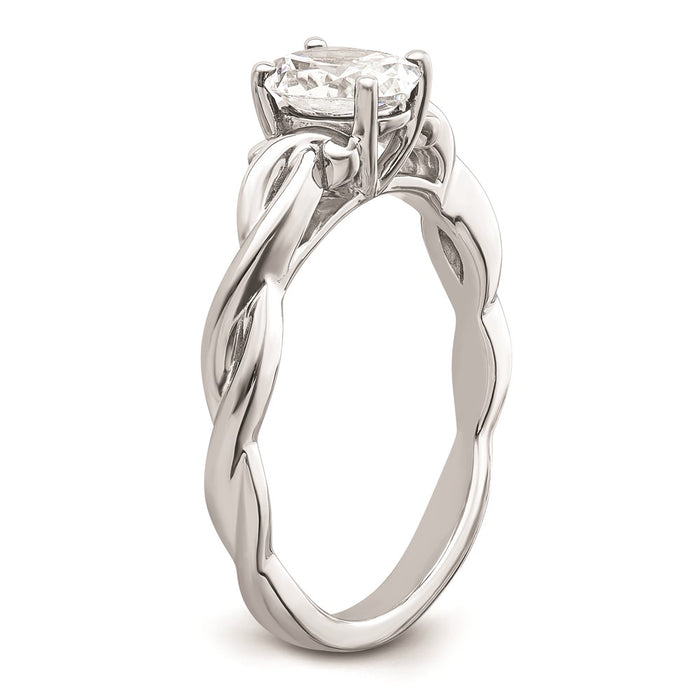 Buy 14K White Gold Twisted Band Oval Engagement Ring - Stylish Design, Value!-6