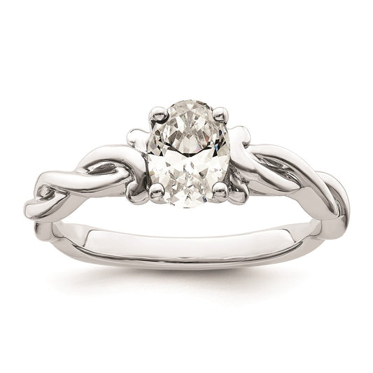 Buy 14K White Gold Twisted Band Oval Engagement Ring - Stylish Design, Value!