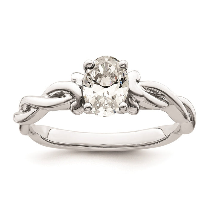 Buy 14K White Gold Twisted Band Oval Engagement Ring - Stylish Design, Value!-1