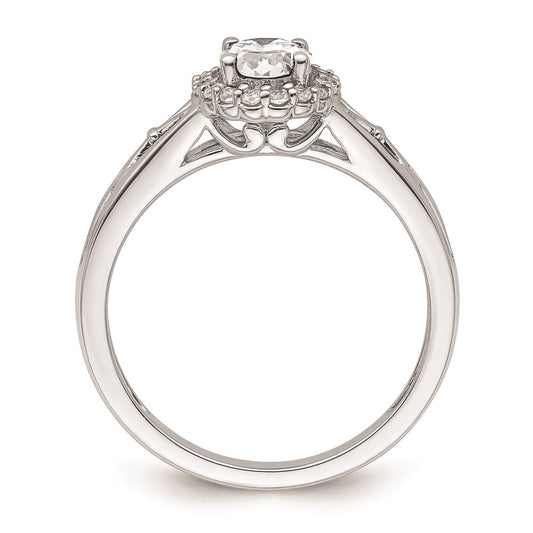 High-Quality 14K White Gold Oval Halo Engagement Ring Setting - Stylish Value!