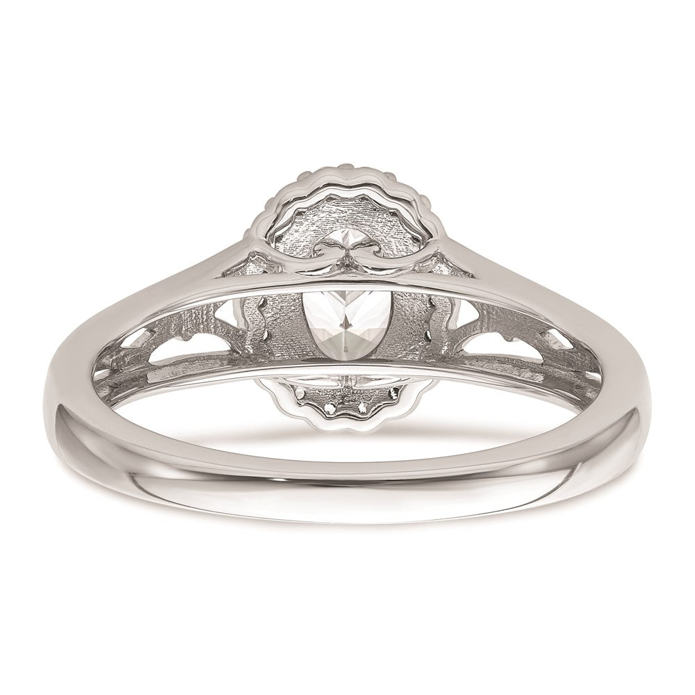 High-Quality 14K White Gold Oval Halo Engagement Ring Setting - Stylish Value!