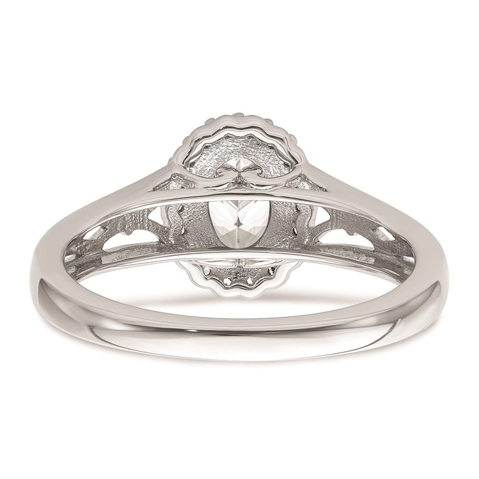 High-Quality 14K White Gold Oval Halo Engagement Ring Setting - Stylish Value!-5