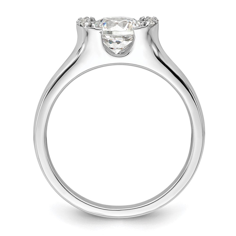 Buy Exclusive 14K White Gold Half-Bezel Engagement Ring for 1 Carat Stone