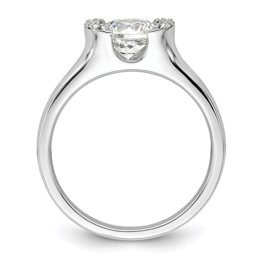 Buy Exclusive 14K White Gold Half-Bezel Engagement Ring for 1 Carat Stone