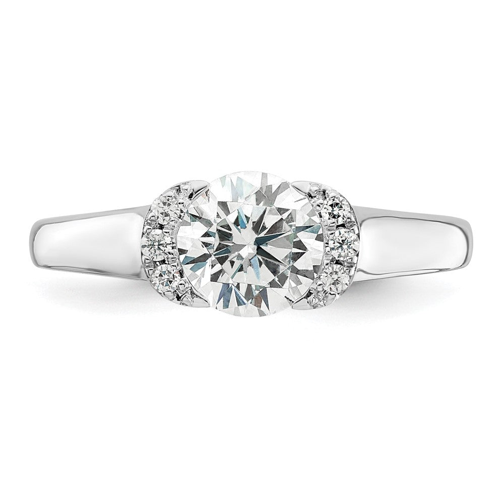 Buy Exclusive 14K White Gold Half-Bezel Engagement Ring for 1 Carat Stone