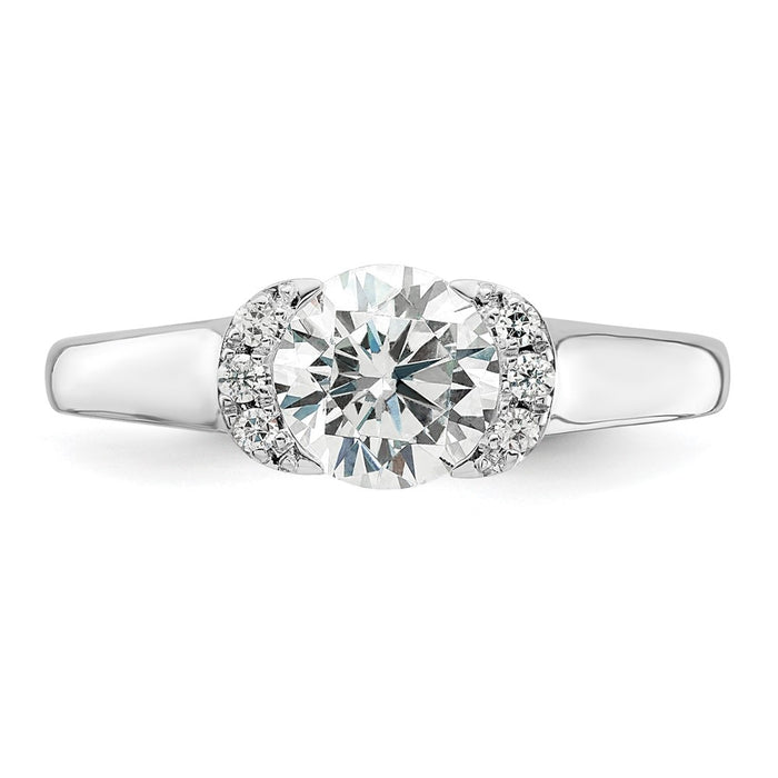 Buy Exclusive 14K White Gold Half-Bezel Engagement Ring for 1 Carat Stone-4