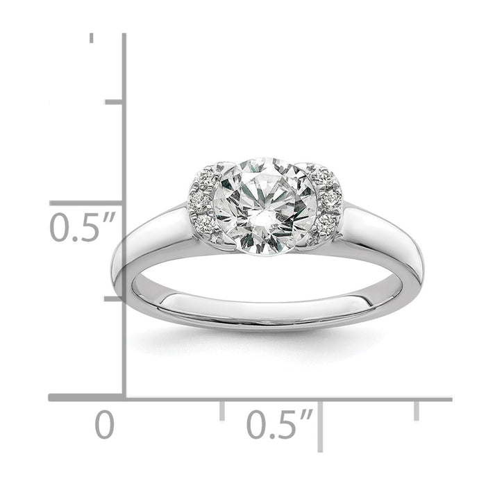 Buy Exclusive 14K White Gold Half-Bezel Engagement Ring for 1 Carat Stone-5
