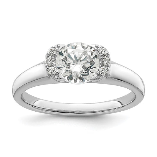 Buy Exclusive 14K White Gold Half-Bezel Engagement Ring for 1 Carat Stone