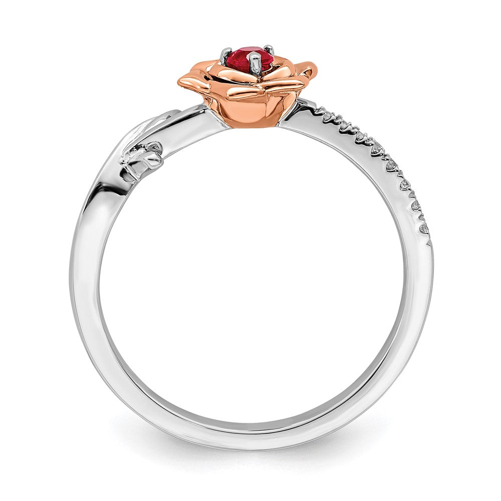 Shop Exclusive 14K Two-Tone Ruby & Diamond Floral Ring - Stylish Design!