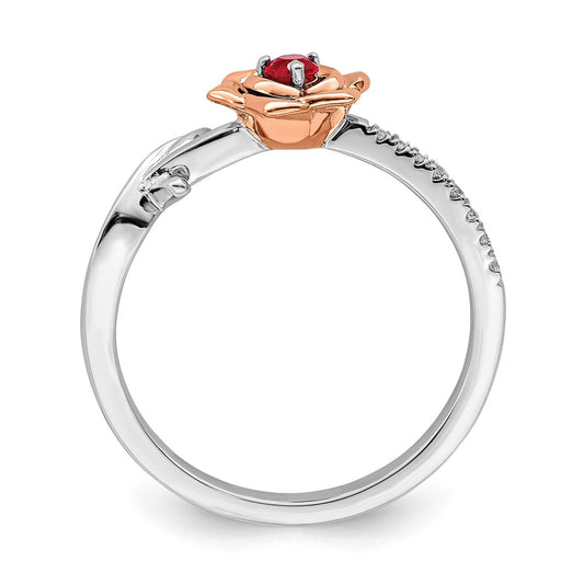 Shop Exclusive 14K Two-Tone Ruby & Diamond Floral Ring - Stylish Design!