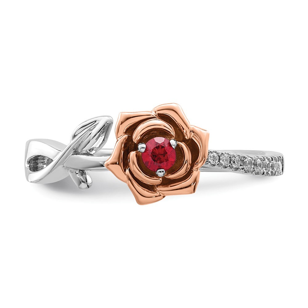 Shop Exclusive 14K Two-Tone Ruby & Diamond Floral Ring - Stylish Design!