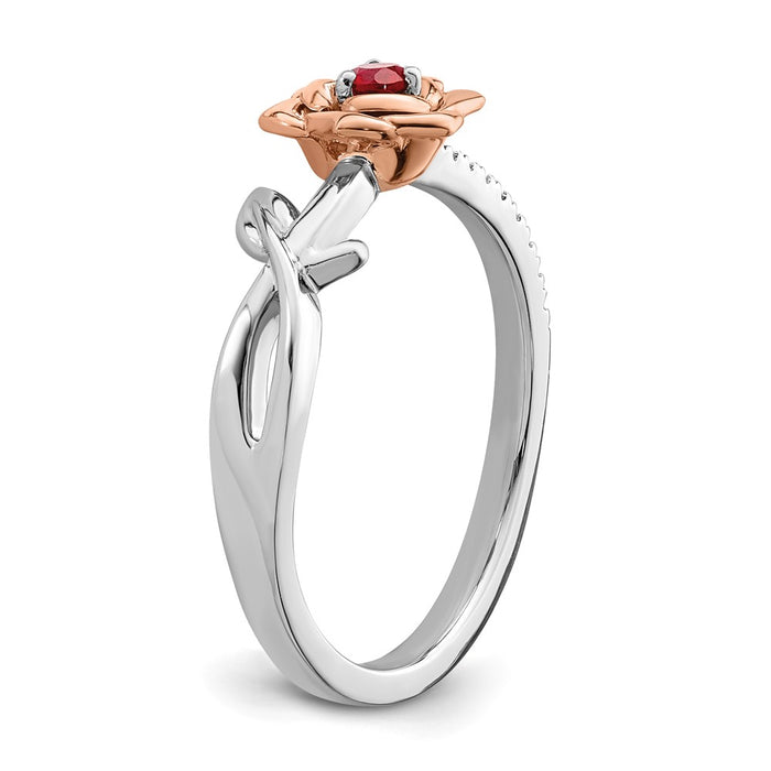 Shop Exclusive 14K Two-Tone Ruby & Diamond Floral Ring - Stylish Design!-6