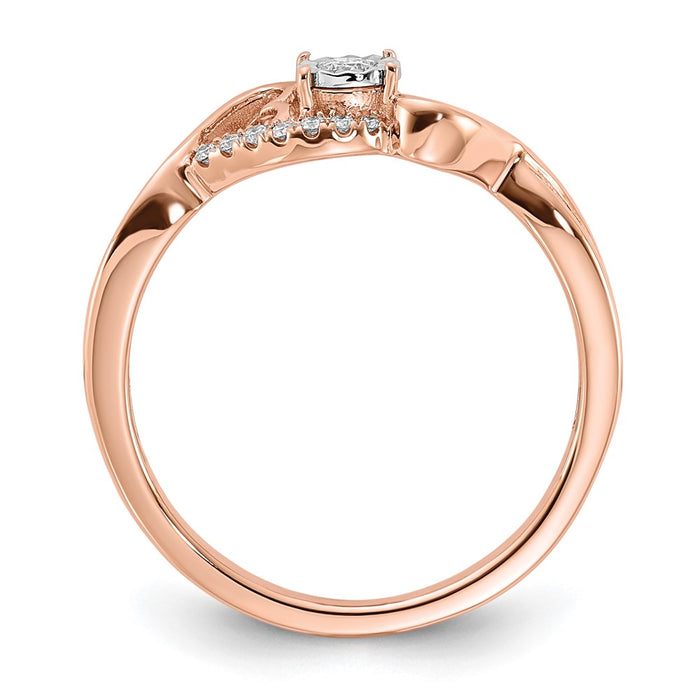High-Quality 14K Rose Gold Diamond Ring with Heart Accents | Stylish Value-2