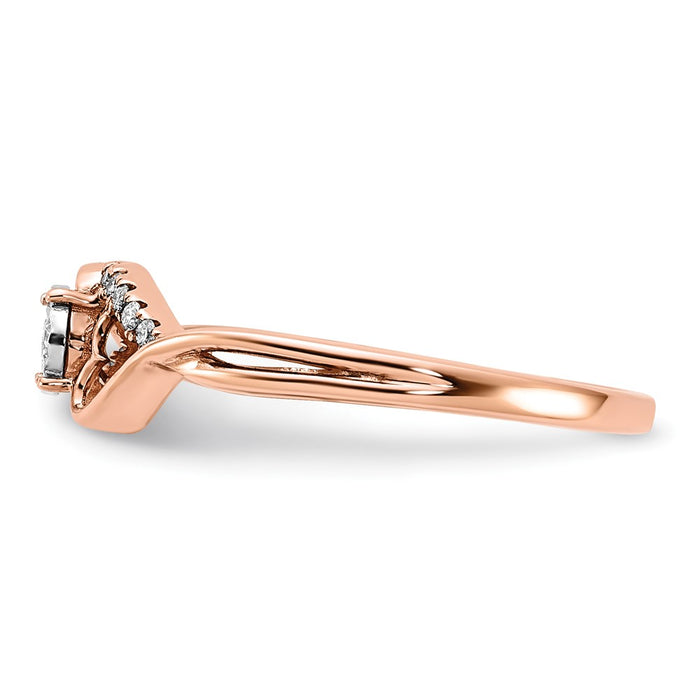 High-Quality 14K Rose Gold Diamond Ring with Heart Accents | Stylish Value-3