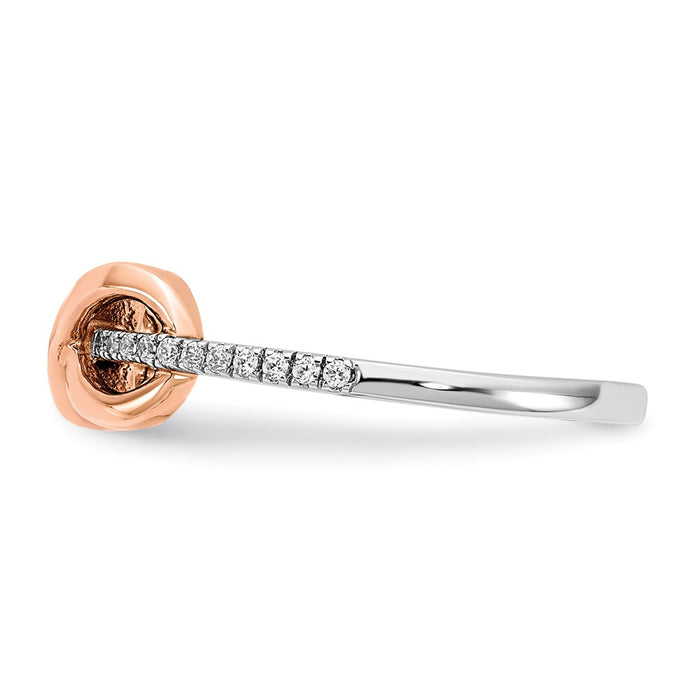 Buy Luxury Polished Diamond Infinity Ring in Sterling Silver, Rose Gold Accent-3