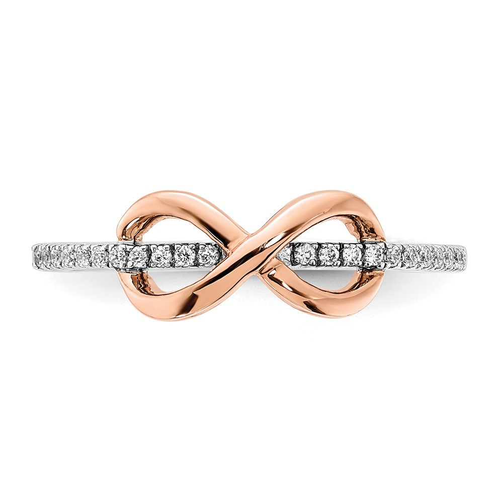 Buy Exclusive Rose Gold-Tone Sterling Silver Infinity Ring with Diamond Accents