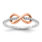 Buy Luxury Polished Diamond Infinity Ring in Sterling Silver, Rose Gold Accent-2
