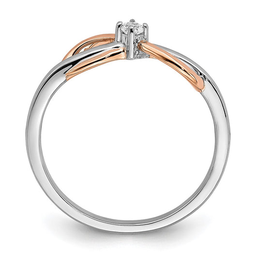Buy Stylish 10K Two-Tone Polished Infinity Diamond Ring in White & Rose Gold